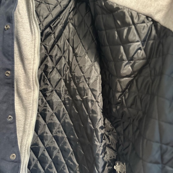 Men's XXL Dunbrooke Workwear Canvas Navy hooded jacket. New England Patriots. - Picture 15 of 15